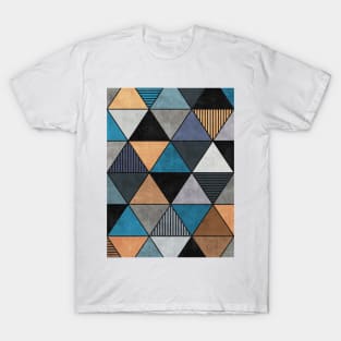 Colorful Concrete Triangles 2 - Blue, Grey, Brown T-Shirt